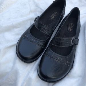 NWT Clarks Bendables Black Mary Jane Leather Shoes